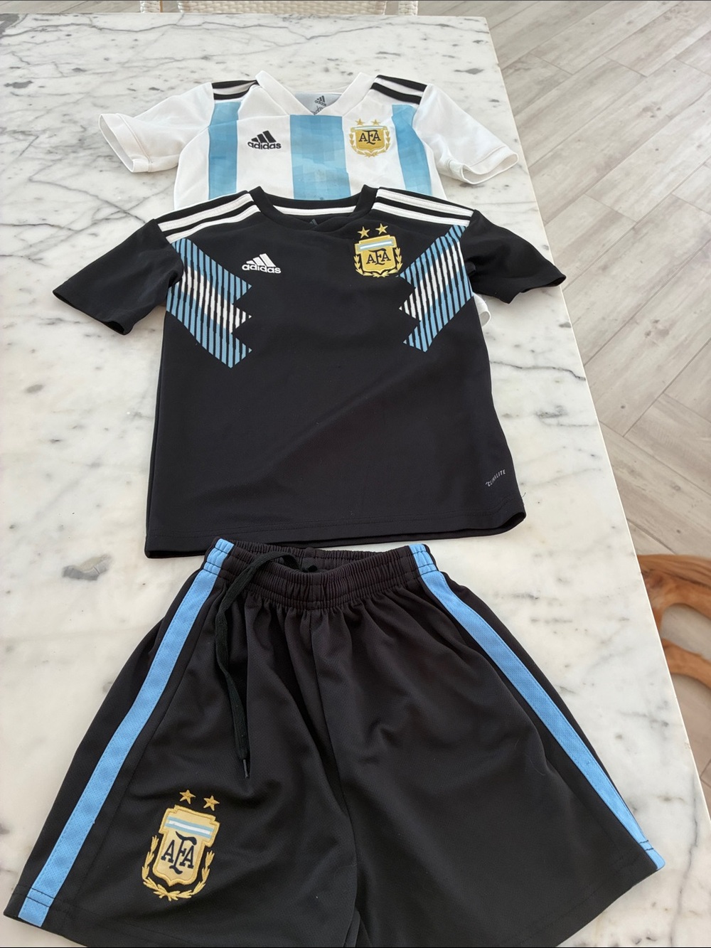 adidas Kids Argentina Training Set - Black, White, Light Blue (set of 3)